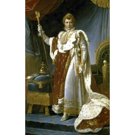 Napoleon in Royal Costume - Napoleon en Costume de Sacre Stretched Canvas - Francois Pascal Simon Gerard (12 x