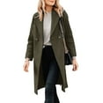 thumbnail image 3 of Abrigo de Invierno para Mujer, Estilo Casual, con Solapa de Muesca y Botonadura Sencilla Verde M, 3 of 10