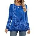 thumbnail image 3 of Fantaslook Women Tunic Tops Casual Long Sleeve Shirts Crew Neck Fall Tops Basic Tees Floral Dressy Blouses, 3 of 9