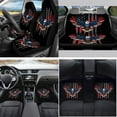 thumbnail image 2 of Yuyamidu American Flag Car Seat Cover Set of 15 Eagle Car Floor Mats Steering Wheel Cover Seat Belt Pads Cup Holder Handbrake Cover Gear Shift Cover, 4th of July Decor, 2 of 6