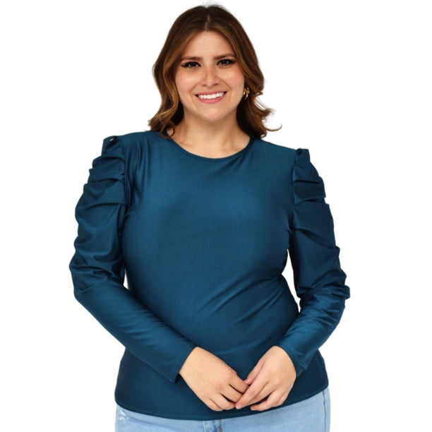 Blusa de manga farol Roman Fashion Tallas Extras, 1800 (Azul Petroleo) azul petroleo 42 Roman Fashion BL-GR-1800-PETROLEO