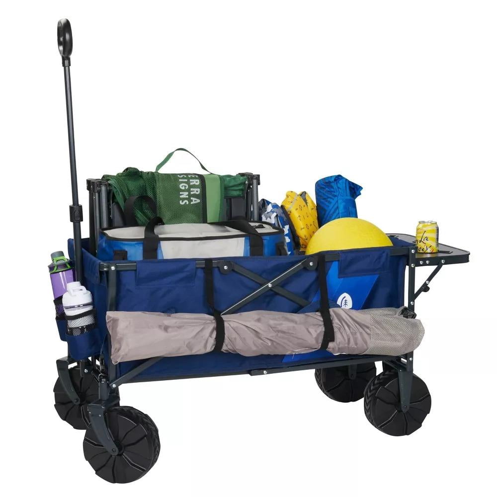 Sierra Designs Deluxe Collapsible Wagon, Durable Steel Frame Can Hold up to 180 Pounds