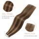thumbnail image 4 of YoungSee Extensiones de cabello con alambre, cabello humano real, resaltado, línea de pescado, extensiones de cabello, reflejos rubios, rubio blanqueador con reflejos de fresa, espesor para mujeres, 8, 4 of 5