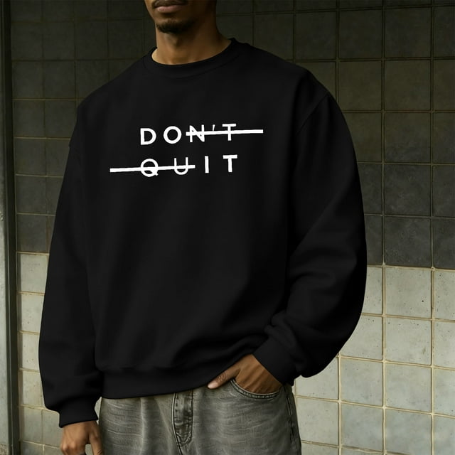 Amzcrzy Sudadera Para Hombre, Informal, A La Moda, Con Cuello Redondo Y Manga Larga, Color Negro, Talla S