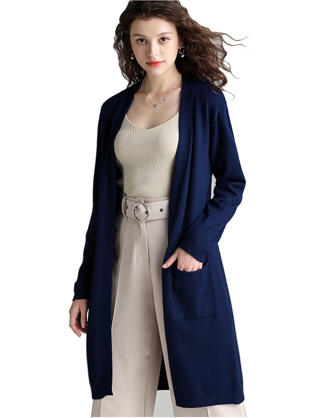 navy duster sweater