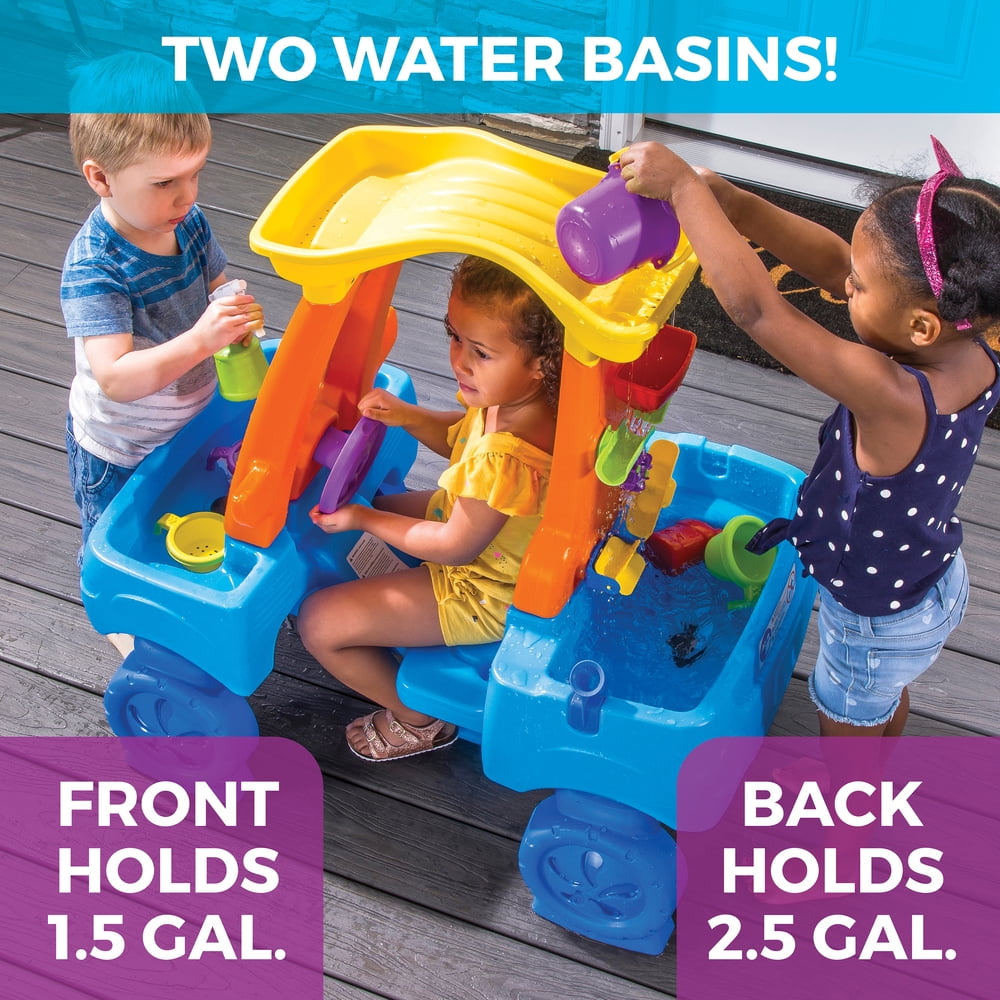 Step2 Car Wash Splash Center Blue Plastic Water Table for Toddlers