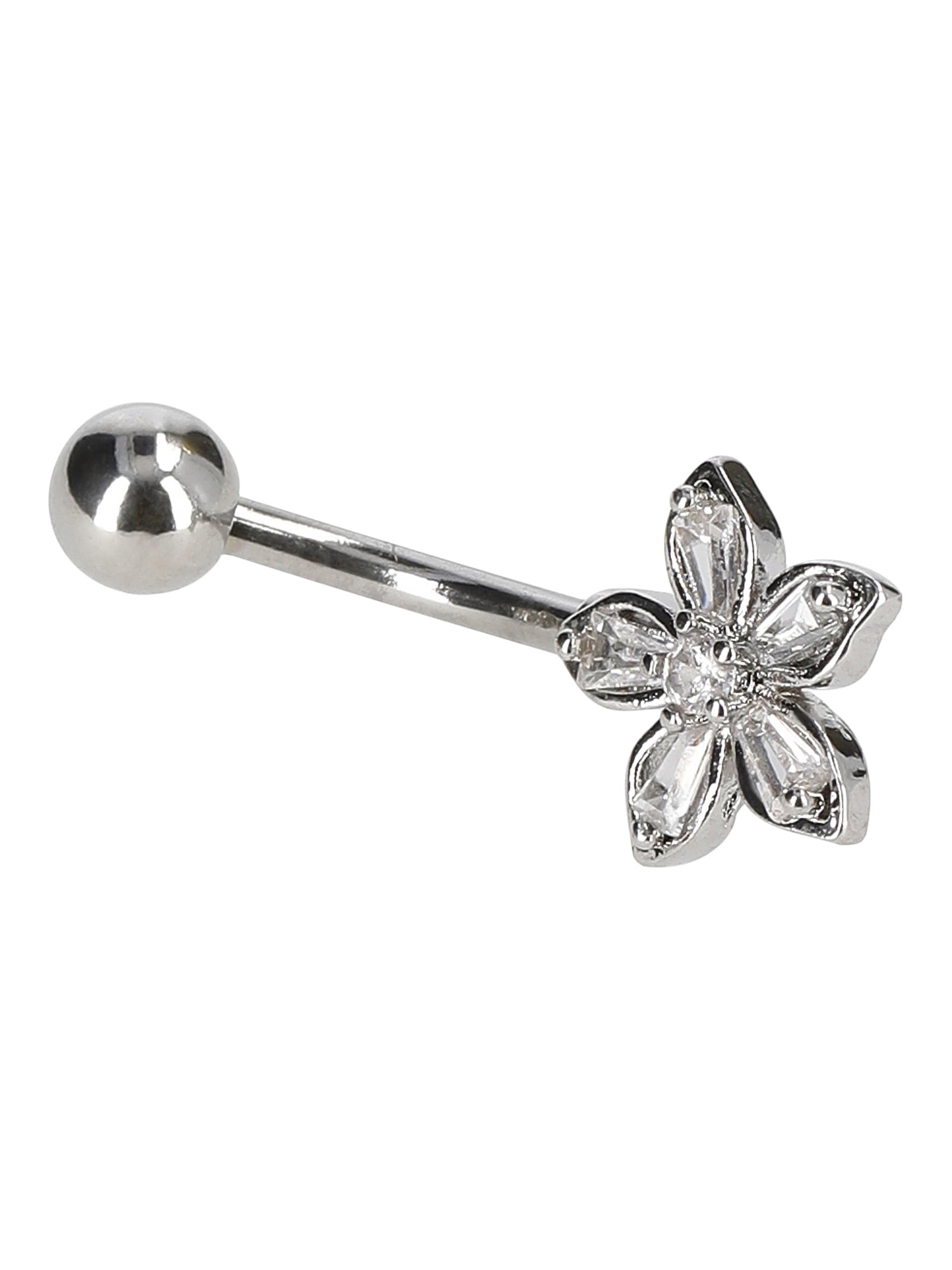 No Boundaries Women's Stainless Steel Flower Belly Ring