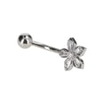 thumbnail image 3 of No Boundaries Women's Stainless Steel Flower Belly Ring, 3 of 8