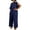 Navy, variant on Connected Plus Size Popover Jumpsuit Cobalt Blue 22W