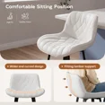 thumbnail image 5 of Bar Stools Set of 2, 26 Inch Counter Height Bar Stools with Back and Extra‑Wide Heavy‑Gauge Metal Legs, Modern Faux Leather Upholstered Barstools for Kitchen Island, Counter, White, 5 of 7
