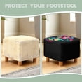 thumbnail image 6 of SCRAWLGOD Paws Heart Print Black Ottoman Cover Square, Stretch Ottoman Cover, Anti Dust Ottomans Slipcover Square Washable Foot Stool Covers with Elastic Bottom, 6 of 7
