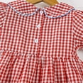 thumbnail image 6 of MEZZALL Girls Dresses Floral Embroidery Checkered Summer Dress With Collar And Puff Sleeves For Toddler Kids Comfortable Casual Outfits Stylish Cartoon Clothing, 6 of 7