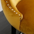thumbnail image 5 of Velvet Counter Height Upholstered Barstools, Bar Stools Seat Height 27", Counter Height Armless Bar Chairs Button Tufted with Solid Wood Legs and Footrest for Kitchen Island Bar Area (Set of 2), 5 of 9