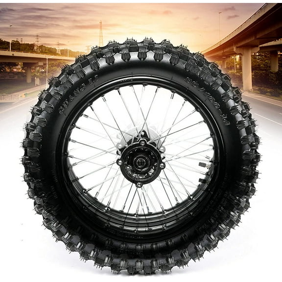 ANQIDI 14" 90/100-14 Rear Wheel Tire and Rim Inner Tube with 15mm Bearing Assembl for Pit Bike Dirt Bike 125cc 140cc 150cc