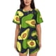 thumbnail image 1 of Fotbe Fresh Avocado Conjunto de Pijama Estampado para Mujer, 2 Piezas, Ropa de Dormir con Camiseta de Manga Corta y Shorts Suaves-Large, 1 of 6