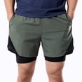 thumbnail image 5 of Traning 2-In-1 Men Running Shorts With Towel Loop Pockets Quick Dry Exercise Shorts For Training Gym Workout, 5 of 7