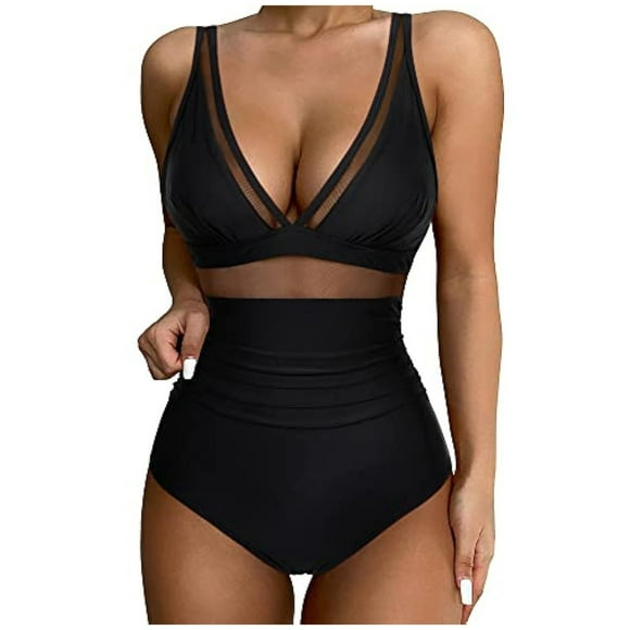 Wijhcboe 2025 Women's High Waisted Swimsuit Sexy Bikini Women's Tight Sexy Hollow Pearl Bikini Out Swimsuit In Stock Metallic Bikini Swimwear Dresses Red And Yellow Bikini