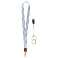 thumbnail image 1 of Correa elástica Uxcell para llaves, correa de cuello para llavero para mujeres y hombres, correa larga para tarjeta de identificación, billetera, teléfono, Rosa Azul Púrpura, 1 of 6