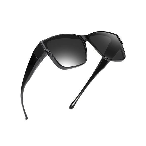 TINHAO Polarized Sunglasses Fit Over Glasses for Men Women, Retro Square Sunglasses UV400 Protection Shades