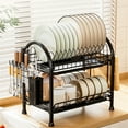 thumbnail image 2 of 2Tier Dish Drying Rack Utensil Holder With Drip Tray For Kitchen Counter Storage, 2 of 9