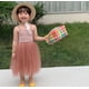 thumbnail image 1 of Vestido tipo tirantes para niñas Vestido de malla con costuras acanaladas para niñas de talla pequeña y mediana Vestido de princesa Vestido pontón, 1 of 6