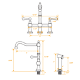 thumbnail image 2 of Waterhaus Lead-Free Solid Stainless Steel Bridge Faucet Brushed, 2 of 2