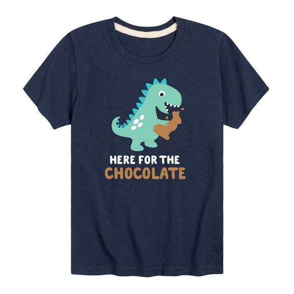 Instant Message - Here For The Chocolate - Toddler And Youth Short Sleeve Graphic T-Shirt
