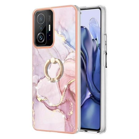 Case For Xiaomi Mi 11T/11T PRO 5G 360° Rotatable Ring Protection Bumper Anti-Scratch Soft Marble