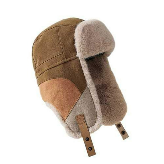 ZQUUVOU Winter Trapper Hat for Men Women Fleece Lined Warm Hats with Ear Flaps Windproof Waterproof Russian Hats Olive Green