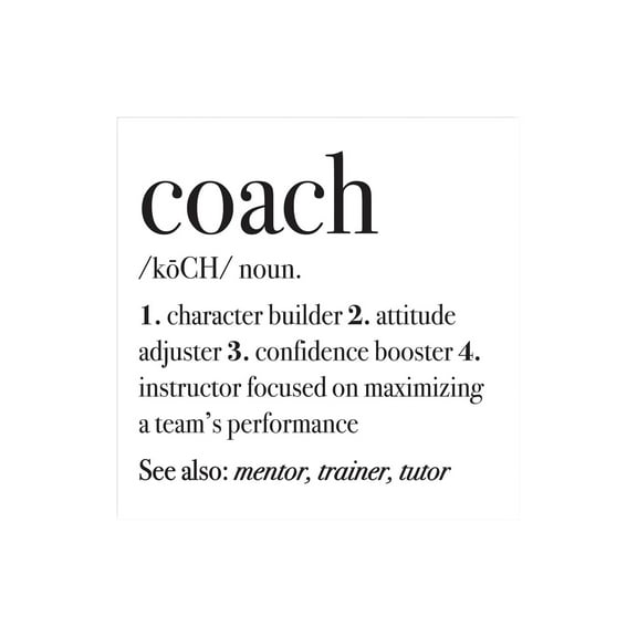 Coach Mentor Trainer Tutor Black Script 12 x 12 Wood Wall Sign Plaque