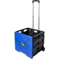 thumbnail image 2 of dbest products Quik Cart Wheeled Rolling Crate Teacher Utility with seat Heavy Duty Collapsible Basket with Handle, Blue, 2 of 2