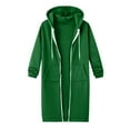 thumbnail image 3 of YDDIAN Women's Zip Up Hoodies Oversized Fleece Long Tunic Sweatshirts Casual Long Sleeve 2025 Fall Hoodie Jacket Coat Green L, 3 of 4