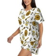 thumbnail image 2 of Naloa Honey Women's Short-Sleeved Pajama Set, Loungewear, Summer pajamas, Breathable Cozy - Medium, 2 of 9