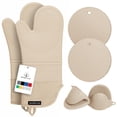 thumbnail image 1 of Juego de guantes y soportes para ollas Rorecay, silicona, 500 °C, 6 unidades, 1 of 6