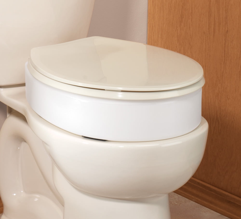 Essential Medical Supply Toilet Seat Riser, Elongated Shape, 3.5 inch, White