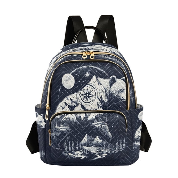 WOBOGO Polar Bear Peak Print Butterfly Backpack Durable Lightweight Shoulder Bag Built-in Laptop Sleeve and Multiple Utility Compartments