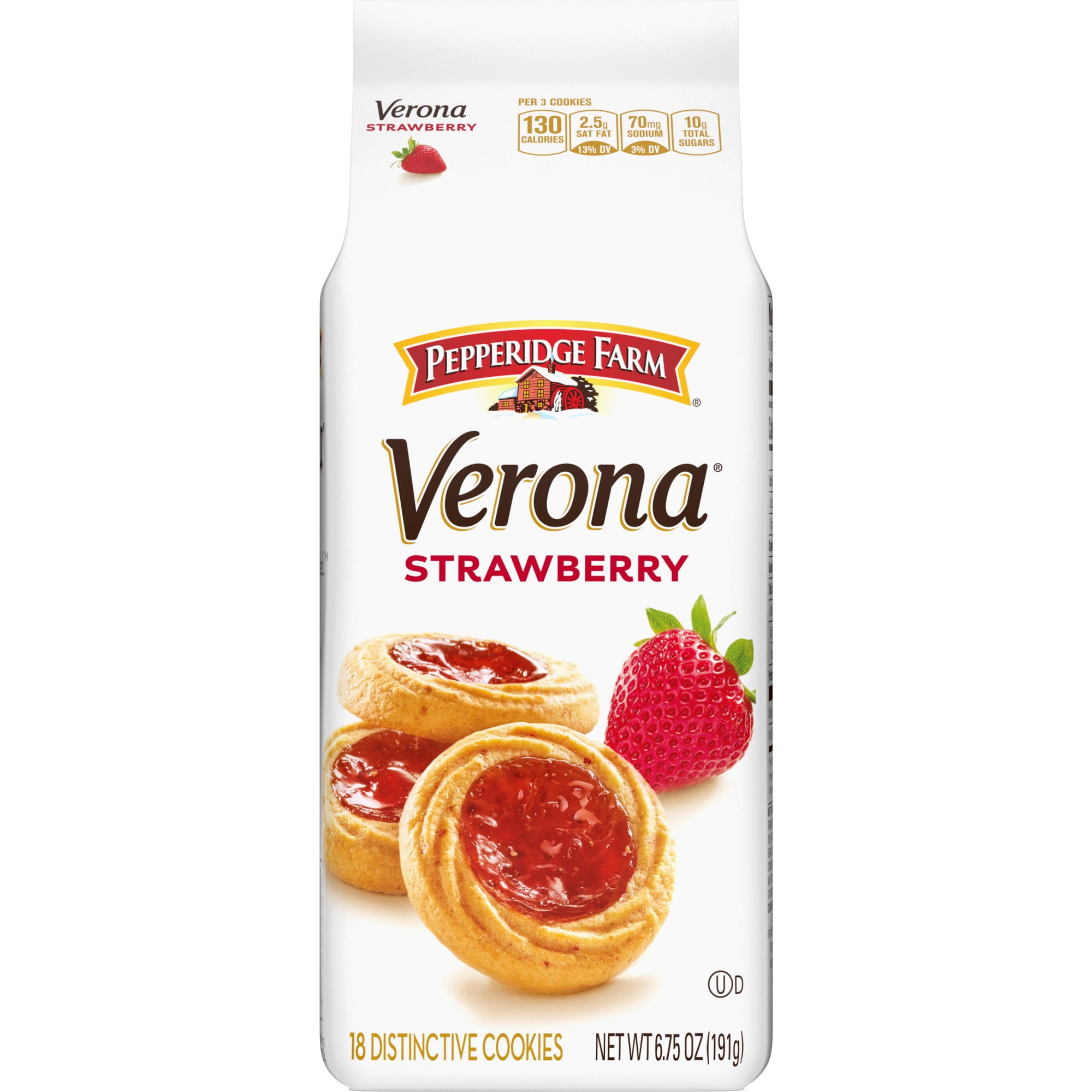 Pepperidge Farm Verona Strawberry Thumbprint Cookies 6 75 Oz Bag Walmart Com Walmart Com