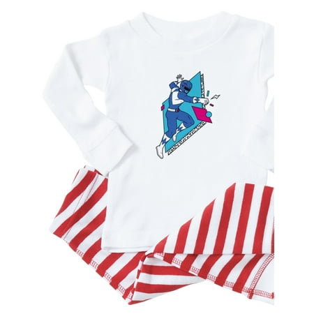 

CafePress - Power Rangers Blue Ranger Punching - Toddler Long Sleeve Pajama set