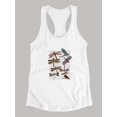 thumbnail image 3 of Dragonflies On Paper Racerback Tank Women -Fab Funky Designs, Female Large, 3 of 4