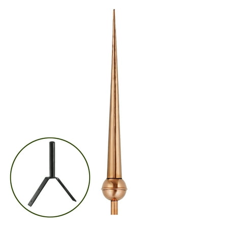 28" Gawain Pure Copper Rooftop Finial with Roof Mount by Good Directions