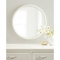 thumbnail image 4 of Kate and Laurel Bronte Modern Glam Round Beaded Wall Mirror, 28 Inch Diameter, White, Transitional Circle Mirror for Use as Vanity Bathroom Mirror or Cute Nursery Mirror Decor, 4 of 9