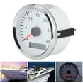 thumbnail image 4 of Sensor de tacómetro para barcos de 85 mm / 3,3 pulgadas Calibre de tacómetro IP67 Luz roja de 12 V / 24 V con pantalla LCD Contador de horas de servicio 3000 RPM Marco plateado Esfera blanca Jadeshay A, 4 of 8