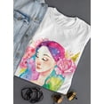 thumbnail image 3 of Watercolor Girl With Space Hair T-Shirt Women -Image by Shutterstock, Female Small, 3 of 4
