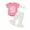 Pink One, variant on Suealasg 3Pcs Kid Toddler Baby Girls Birthday Clothes Set Short Sleeve Crew Neck Letters Print Romper/T-shirt  Flare Pants  Hairband 6M 1T 2T 3T 4T 5T Summer Outfits