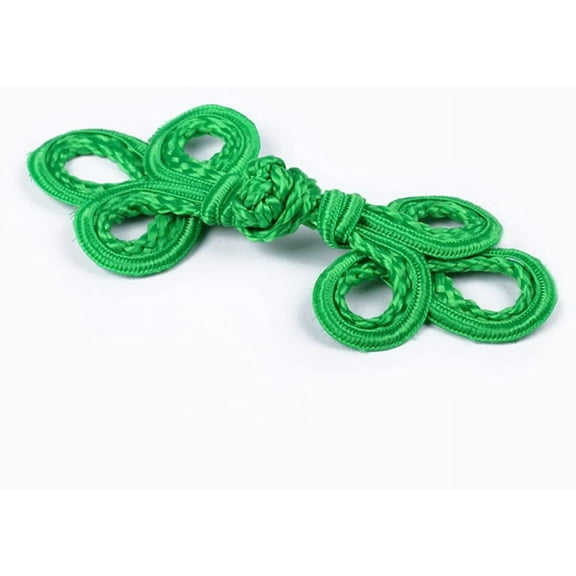 5 Pairs/Pack Chinese Knots Frog Buttons Closure Sewing Buttons Fastener for DIY Sewing (02 Green)