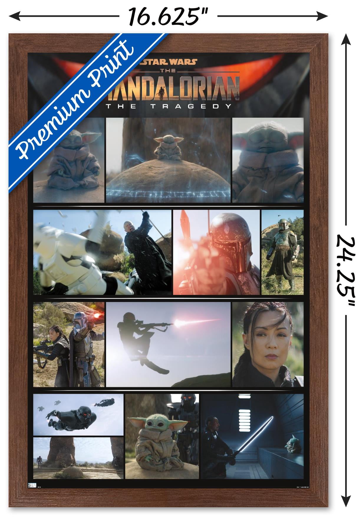 Star Wars: The Mandalorian Season 2 - Chapter 14 Grid Wall Poster, 14.725" x 22.375", Framed