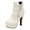 White, variant on Women's Platform Ankle Boots Goth Chunky Block High Heel Round Toe Buckle Zip up Ankle Booties