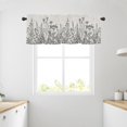 thumbnail image 4 of Black Grey Leaf Wildflower Kitchen Curtains Valances for Windows Spring Summer Leaves Rod Pocket Valance Window Treatments Farmhouse Toppers Curtain 54x18 Inch for Bedroom Bathroom Living Room Decor, 4 of 6