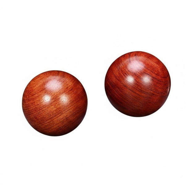 2 Pelotas De Ejercicio De ébano, Madera Maciza, Pelotas De Bienestar Con Acabado De Palisandro, Herramienta De Masaje Para Personas Mayores, Oficinistas, Meditación, Hogar Y Viajes. Palo de rosa