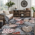 thumbnail image 4 of CAMILSON Spring Leaf Tropical Botanical Easy-Cleaning Non-Shedding Washable Outdoor Indoor Area Rug Brown 5x7, 4 of 11